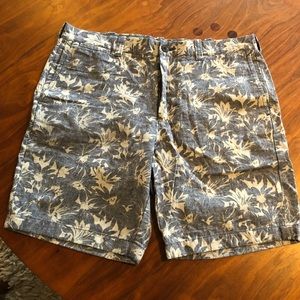 J Crew Cotton/Linen Print Stanton Short